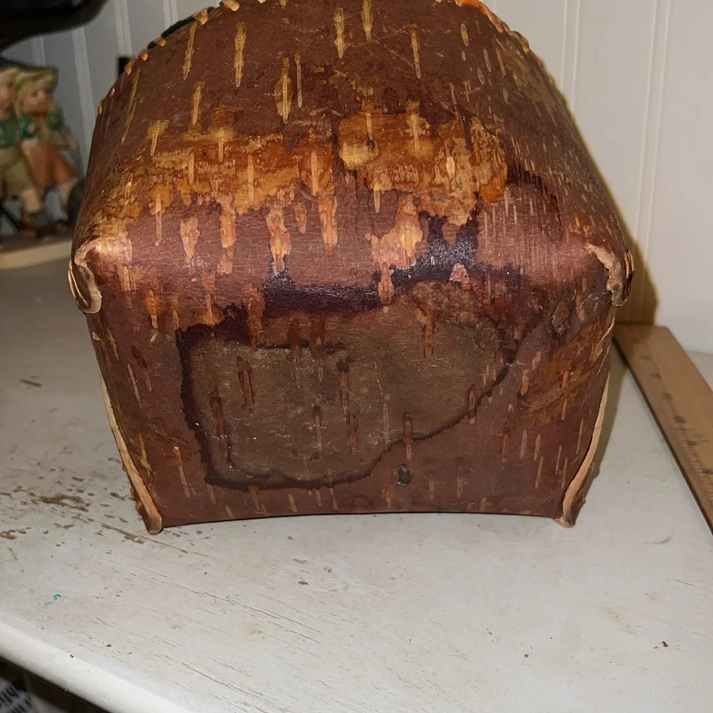 Rustic Brown Birch Bark Basket